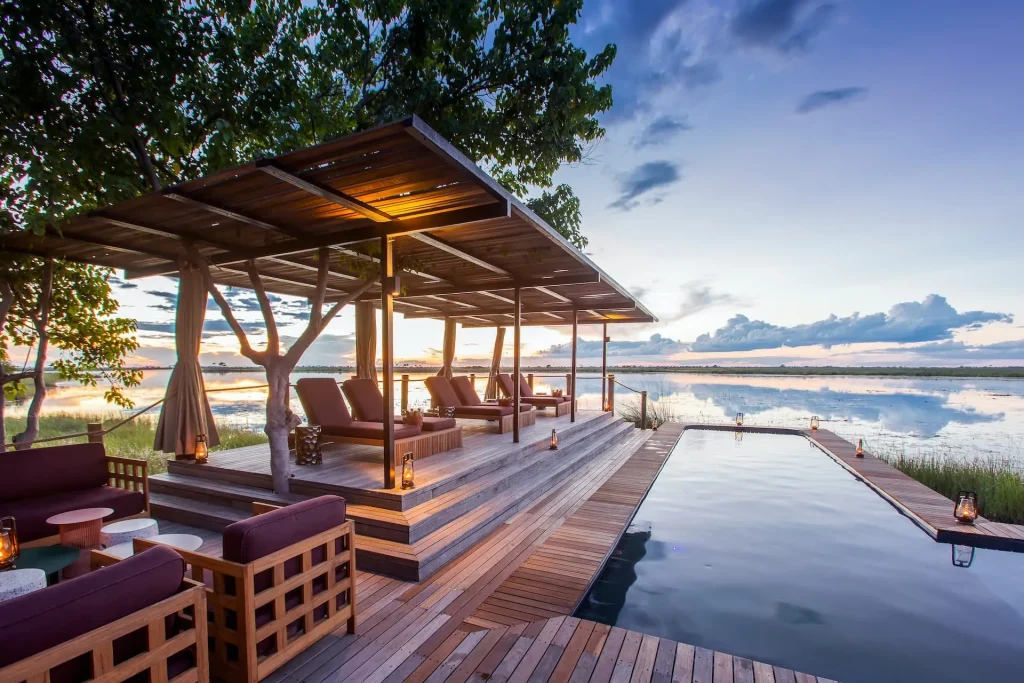 Pool deck overlooking the floodplain