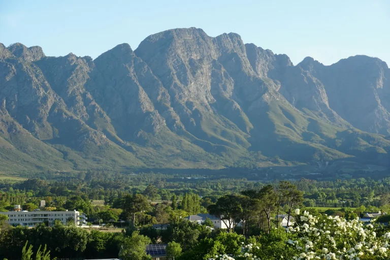 Franschhoek valley and mountains