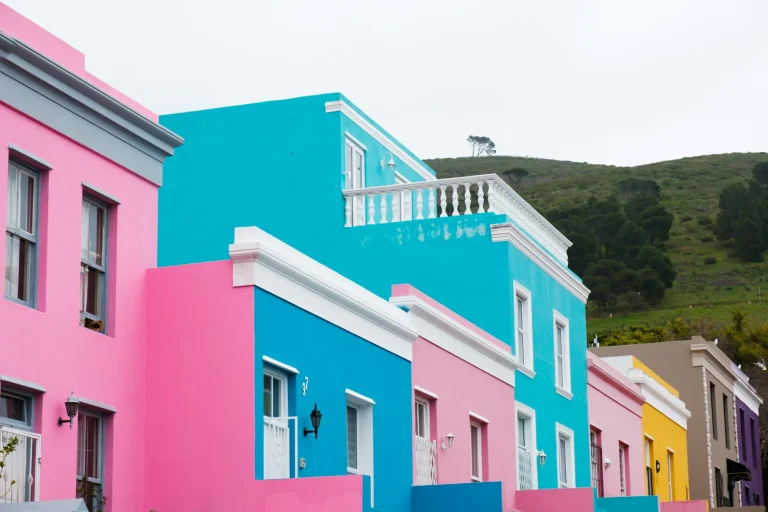 Brightly painted houses in the Bo-Kaap, Cape Town