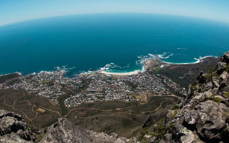 View over Cape Town and the Atlantic from the mountain