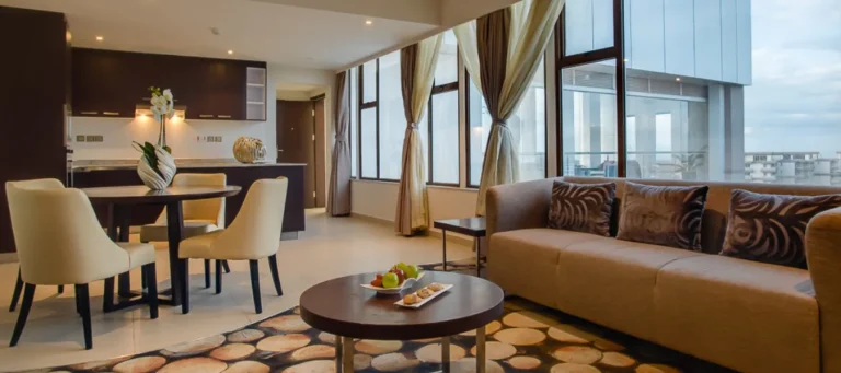 Suite living and dining area at The Concord Hotel, Nairobi