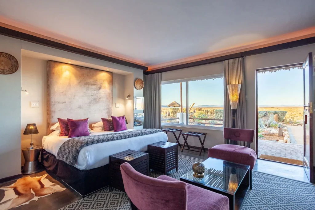 Suite with views across the reserve at Inverdoorn