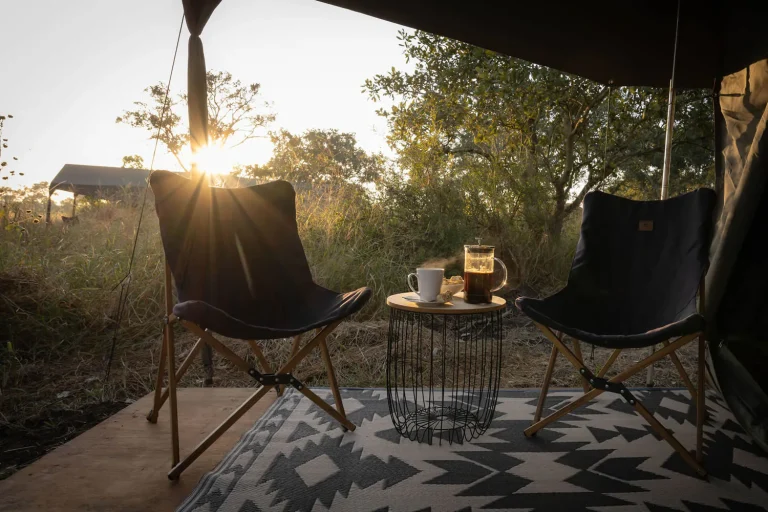 Tent veranda at sunrise