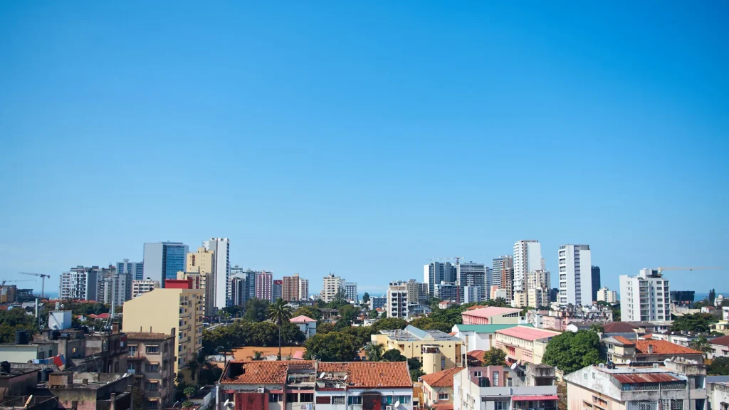 Maputo city skyline under a clear sky