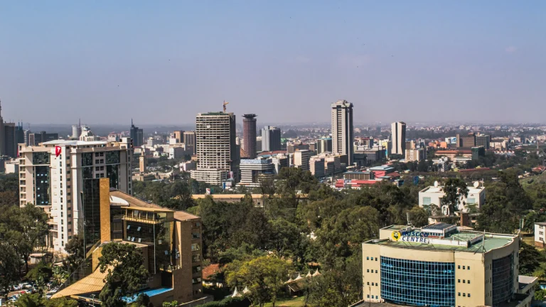Nairobi city skyline on a clear day, Kenya