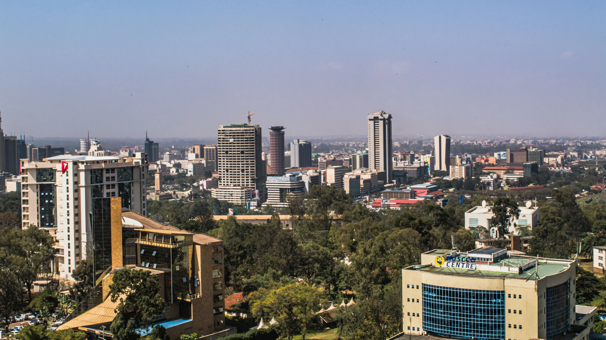 Nairobi city skyline on a clear day, Kenya